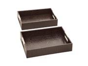 Wd Lthrette Tray Set Of 2 20 Inches 18 Inches Width