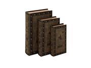 Decorative Wood Fabric Book Box Set of three Depicting the Image of a bird a cage and a butterfly