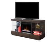 Camilla Media Console with 25 Multi fire glass ember bed firebox Mink finish