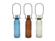 Glass Mtl Bottle 3 Asst 3 Inches Width 20 Inches Height
