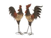 Mtl Rooster Set Of 2 16 Inches Width 24 Inches Height