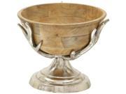 Alum Wd Antler Bowl 11 Inches Width 9 Inches Height