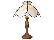 River of Goods Downton Abbey Crowned Yorkshire Collection Ivory 17 H Stained Glass Table Lamp