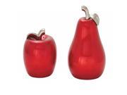 Cer Red Pear Apple Set Of 2 7 Inches 9 Inches Height