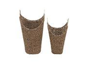 Seagrass Mtl Basket Set Of 2 16 Inches 19 Inches Height