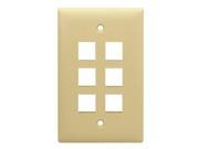 WP3406 IV ON Q LEGRAND 1 GANG WALL PLATE 6 PORT IVORY