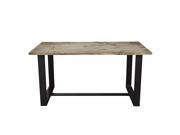 Dakota Vintage Rectangular Dining Table with Weathered Grey Top and Black Powder Coated Metal Base by Diamond Sofa