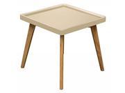 Cafe Square End Table with Taupe Top Oak Legs by Diamond Sofa