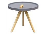 Mobi Accent Tray Table with Grey Top and Oak Legs with Designer Handle by Diamond Sofa