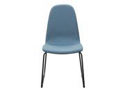 Set of 2 Finn Dining Chairs in Denim Blue Fabric with Metal Leg by Diamond Sofa