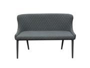 Set of 2 Savoy Accent Bench in Graphite Fabric with Metal Leg by Diamond Sofa