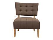 Oliva Low Profile Accent Chair in Dark Brown Fabric with Wood Leg by Diamond Sofa