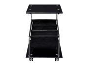 Rocket Castered Accent Storage Table with Black Glass Top and Base by Diamond Sofa