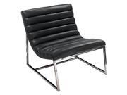 Bardot Lounge Chair w Stainless Steel Frame by Diamond Sofa Black