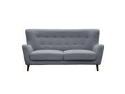 Jasper Retro Sofa with Button Tuft and Wood Leg in Grey Fabric by Diamond Sofa