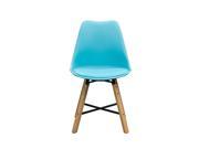 2 Pack Retro Inspired Dining Chairs with Solid Oak Frame by Diamond Sofa Turquoise