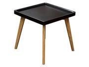 Cafe Square End Table with Black Top Oak Legs by Diamond Sofa