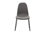 Set of 2 Finn Dining Chairs in Grey Fabric with Metal Leg by Diamond Sofa