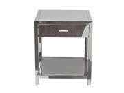 Corleo 1 Drawer Accent Table in Polished Stainless Steel by Diamond Sofa