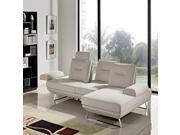Contempo 2PC Chaise Sectional with Adjustable Backrests by Diamond Sofa Sand Fabric
