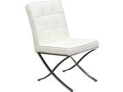 Cordoba Tufted Chair w Stainless Steel Frame by Diamond Sofa White