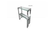 Carlsbad Console Table with Clear Glass Top Shelf with Stainless Steel Frame by Diamond Sofa