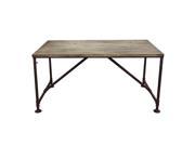 Portland Vintage Rectangular Dining Table with Weathered Grey Top and Rust Black Hand Painted Distressed Base by Diamond Sofa