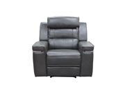 Duncan Reclining Chair in Slate Grey Leatherette by Diamond Sofa
