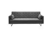 Hampton Convertible Tufted Sofa with Metal Leg in Graphite Fabric by Diamond Sofa