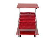 Rocket Castered Accent Storage Table with Red Glass Top and Base by Diamond Sofa