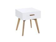 Perch 1 Drawer End Table w White Top Oak Legs by Diamond Sofa