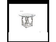 Avalon 54 Inch Round Glass Top Dining Table with Stainless Steel Base by Diamond Sofa