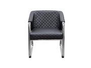 Retro Accent Chair with Diamond Tufted Quilt and Chrome Frame by Diamond Sofa Black