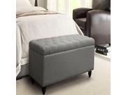 Park Ave Tufted Lift Top Storage Trunk by Diamond Sofa Grey Linen