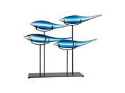Tultui Ice Blue 22 Inch Glass and Metal Table Art Small