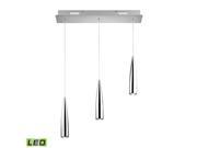 Century 3 Light LED Pendant In Chrome