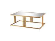 Andy Coffee Table In Gold Leaf And Clear Mirror