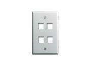 WP3404 WH ON Q LEGRAND FACEPLATE 1 GANG 4 PORT WHT