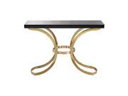 Beacon Towers Console Table In Gold Plate And Black Glass