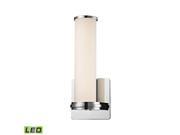 Baton 1 Light LED Wall Sconce In Chrome And White Opal Glass