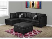 SOFA SECTIONAL BLACK BONDED LEATHER