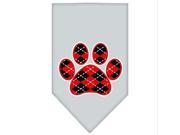 Mirage Pet Products 66-111 LGGY Argyle Paw Red Screen Print Bandana Grey Large Mirage Pet Products 66-111 LGGY Argyle Paw Red Screen Print Bandana Grey Large