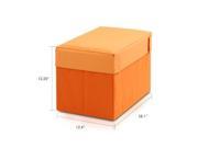 Furinno Oxford 10061R1OR Rectangular Foldable Storage Stool Ottoman Orange