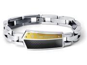 Tonino Lamborghini Energia Stainless Steel and Carbon Fiber Bracelet