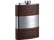Visol Zarin Handcrafted in USA Brown Leather Flask 8 oz