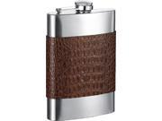 Visol Bensimon Cognac Handcrafted Leather 8oz Liquor Flask