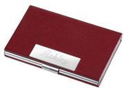 Samantha Red Leather Business Card Case for Ladies