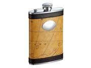 Visol Globe Yellow and Brown Liquor Flask 8 ounce