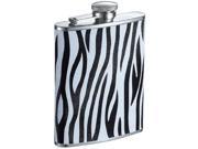 Visol Zebra Black and White Leather Liquor flask 6 ounce