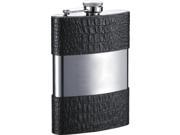 Visol Ryan Handcrafted Black Leather 8oz Hip Flask